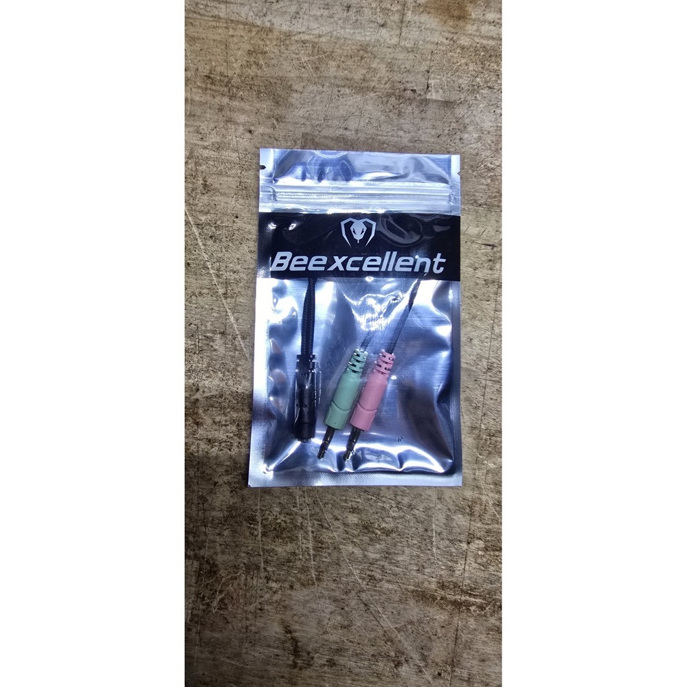 Beexcellent headset's mic and audio splitter cable 3.5mm F M M,